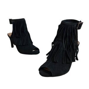 Aerosoles Women's Black Suede Alamode Heeled Sandal Sz 6M  - NWB